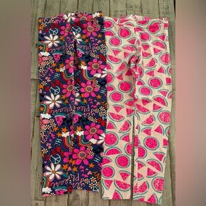 Spotted Zebra Colorful Floral & Watermelon Print 2 pc. Legging Set